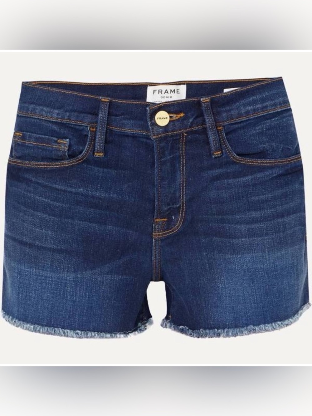 Frame Denim Dark Blue Boyfriend Denim Shorts